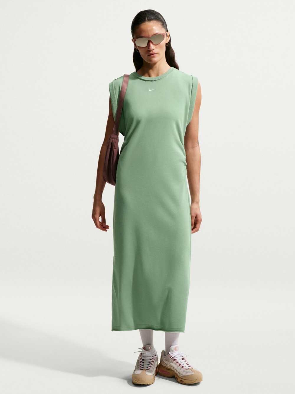 Nike NEW Sportswear Chill Terry Midi Dress Green Medium
